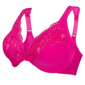 Set of 3! 34B Glamorise ELEGANCE Bra (UNDERWIRED) Lace STRETCH-STRAPS PINK NEW